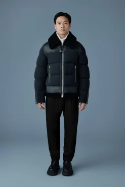 ROBERT Mixed-media shearling down jacket