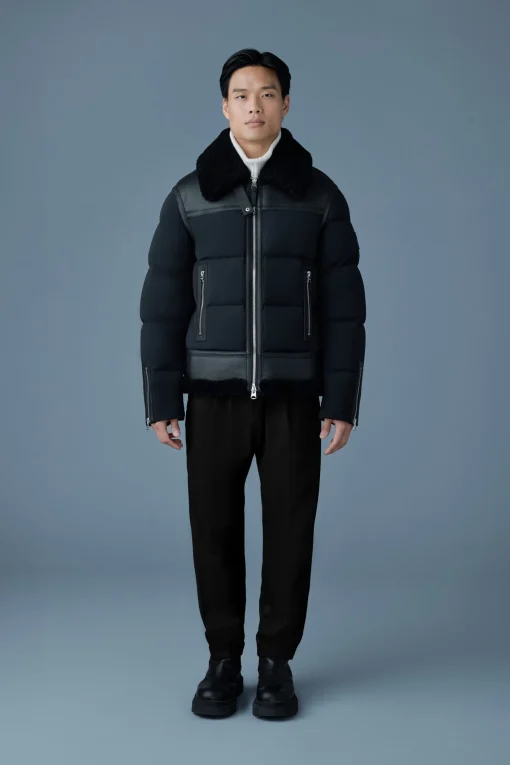 ROBERT Mixed-media shearling down jacket
