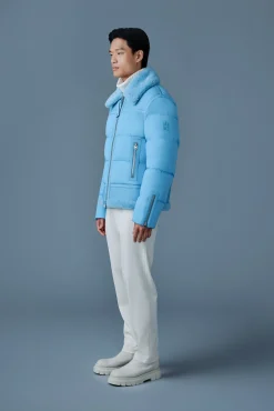 ROBERT Mixed-media shearling down jacket