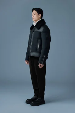 ROBERT Mixed-media shearling down jacket