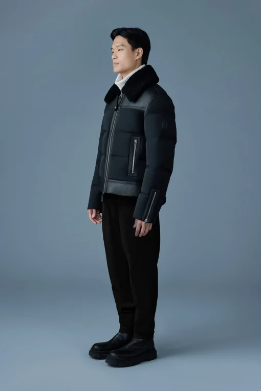 ROBERT Mixed-media shearling down jacket