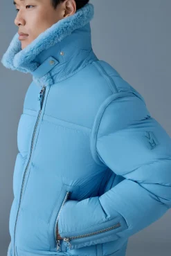 ROBERT Mixed-media shearling down jacket