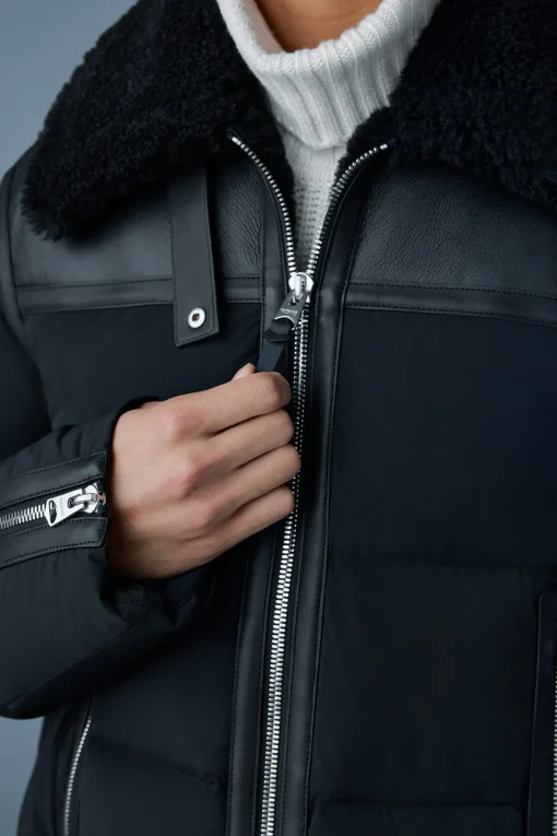 ROBERT Mixed-media shearling down jacket