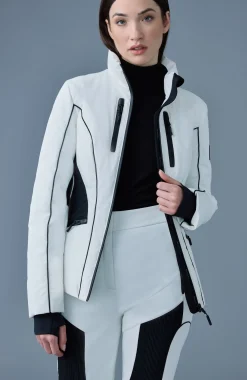 SANDRA Smocked detailed technical ski jacket