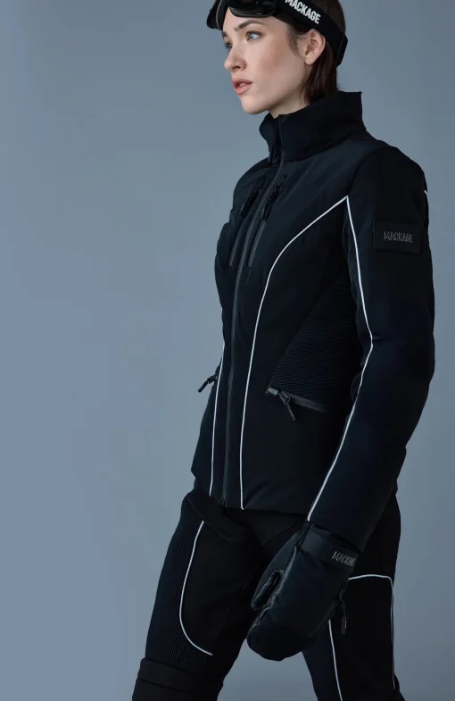 SANDRA Smocked detailed technical ski jacket