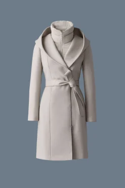 SHIA-SLB 2-in-1 double-face wool coat with removable bib