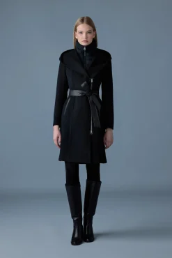 SHIA-SLB 2-in-1 double-face wool coat with removable bib