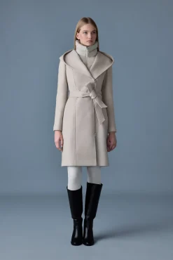 SHIA-SLB 2-in-1 double-face wool coat with removable bib