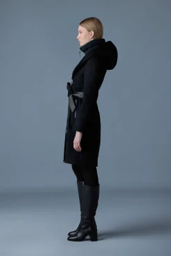SHIA-SLB 2-in-1 double-face wool coat with removable bib