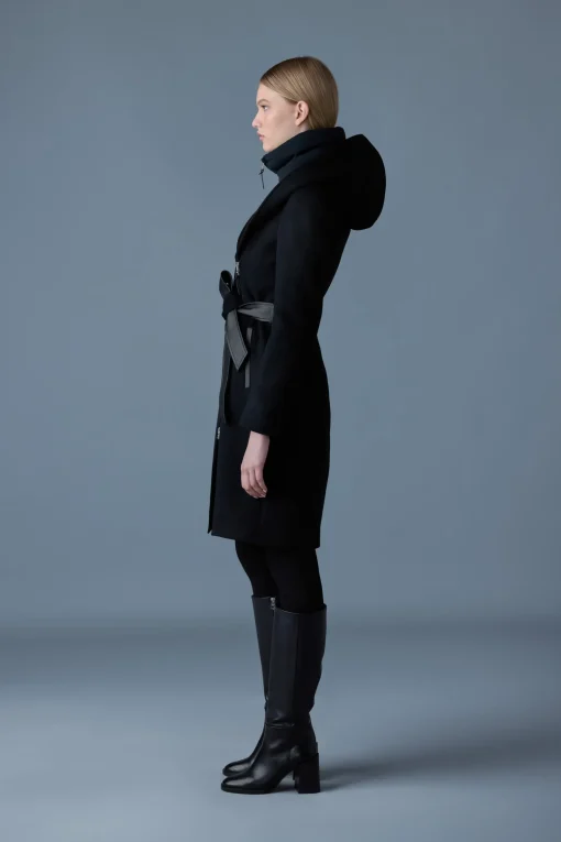 SHIA-SLB 2-in-1 double-face wool coat with removable bib