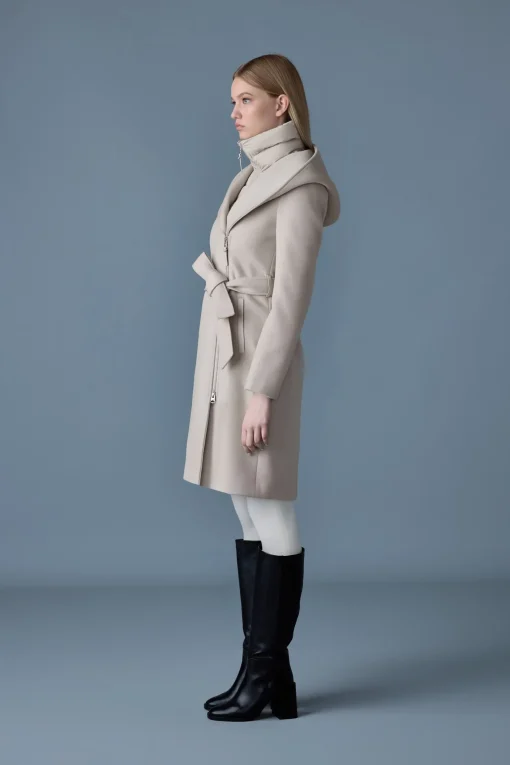 SHIA-SLB 2-in-1 double-face wool coat with removable bib