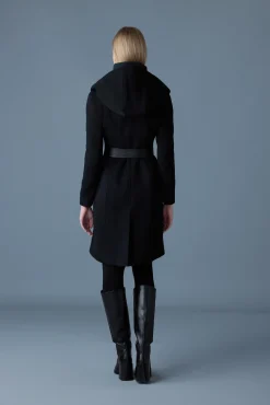 SHIA-SLB 2-in-1 double-face wool coat with removable bib