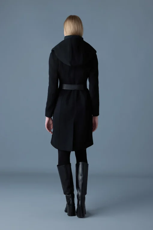 SHIA-SLB 2-in-1 double-face wool coat with removable bib