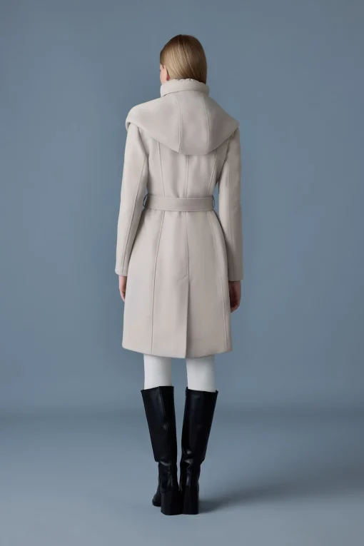 SHIA-SLB 2-in-1 double-face wool coat with removable bib