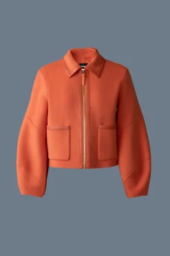 SOLANA Double-Face Wool balloon sleeved short jacket