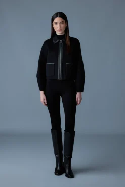 SOLANA Double-Face Wool balloon sleeved short jacket