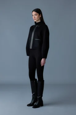 SOLANA Double-Face Wool balloon sleeved short jacket