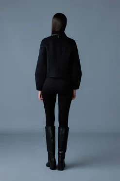SOLANA Double-Face Wool balloon sleeved short jacket
