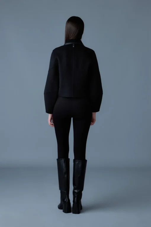 SOLANA Double-Face Wool balloon sleeved short jacket