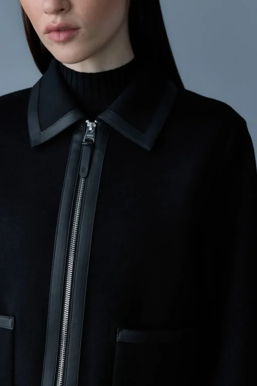 SOLANA Double-Face Wool balloon sleeved short jacket