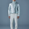 TRAVIS-M Metallic perpendicular channel quilt down jacket