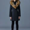 TRISH Powder Touch down coat with natural fur Signature Mackage Collar