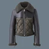 TULIP Quilted sheepskin jacket with shearling trim