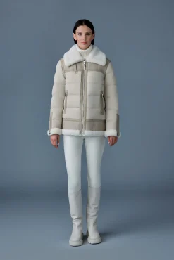VANNA Mixed-media shearling down jacket