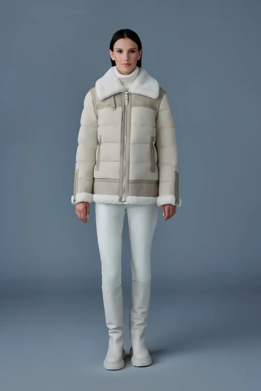 VANNA Mixed-media shearling down jacket