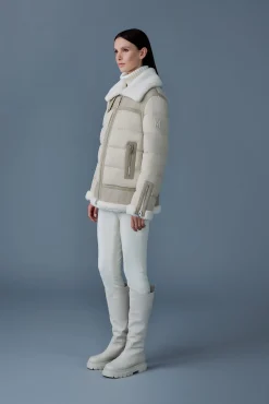 VANNA Mixed-media shearling down jacket