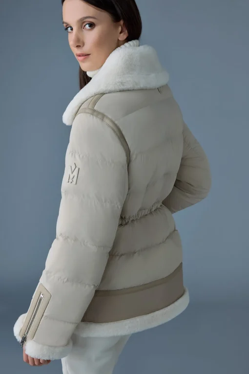 VANNA Mixed-media shearling down jacket