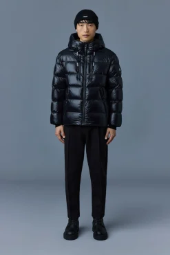 VICTOR lustrous light down jacket with hood for men
