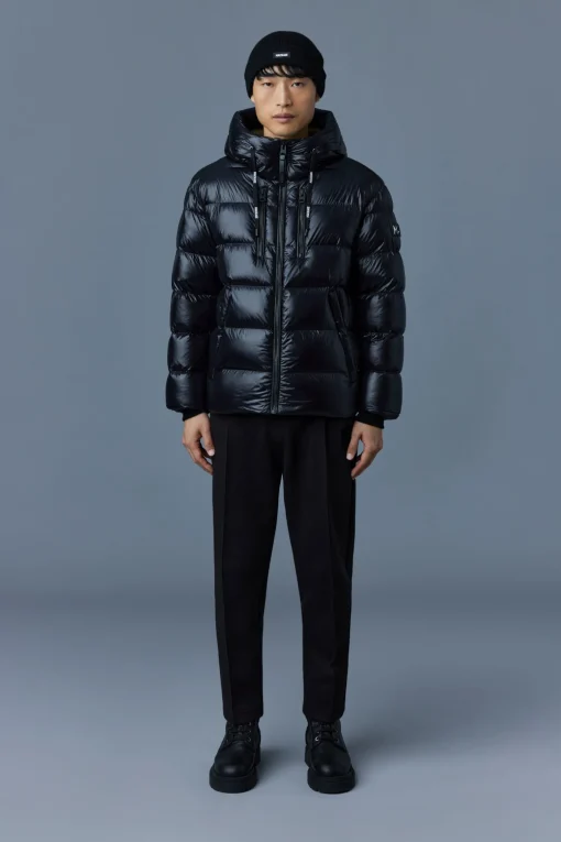 VICTOR lustrous light down jacket with hood for men