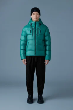 VICTOR lustrous light down jacket with hood for men