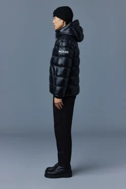 VICTOR lustrous light down jacket with hood for men