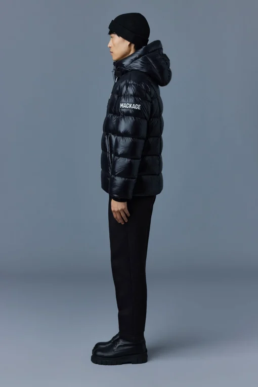 VICTOR lustrous light down jacket with hood for men