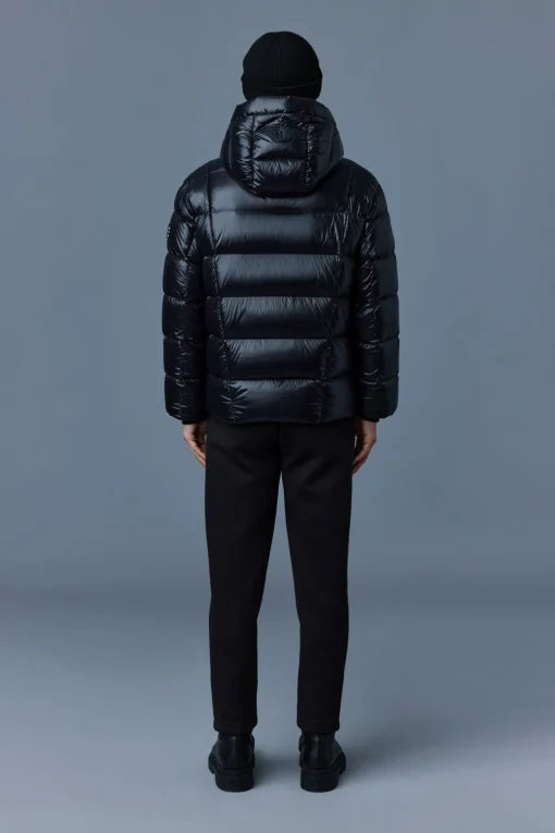 VICTOR lustrous light down jacket with hood for men