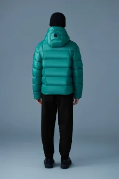 VICTOR lustrous light down jacket with hood for men