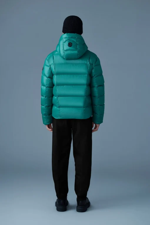 VICTOR lustrous light down jacket with hood for men