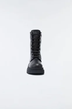 WARRIOR shearling-lined (R) Leather combat boot for men