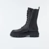 WARRIOR unlined lug sole (R) Leather combat boot for men