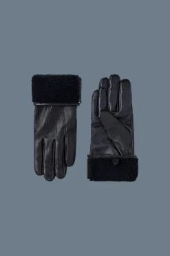 WILLIS (R)Leather glove with shearling cuff